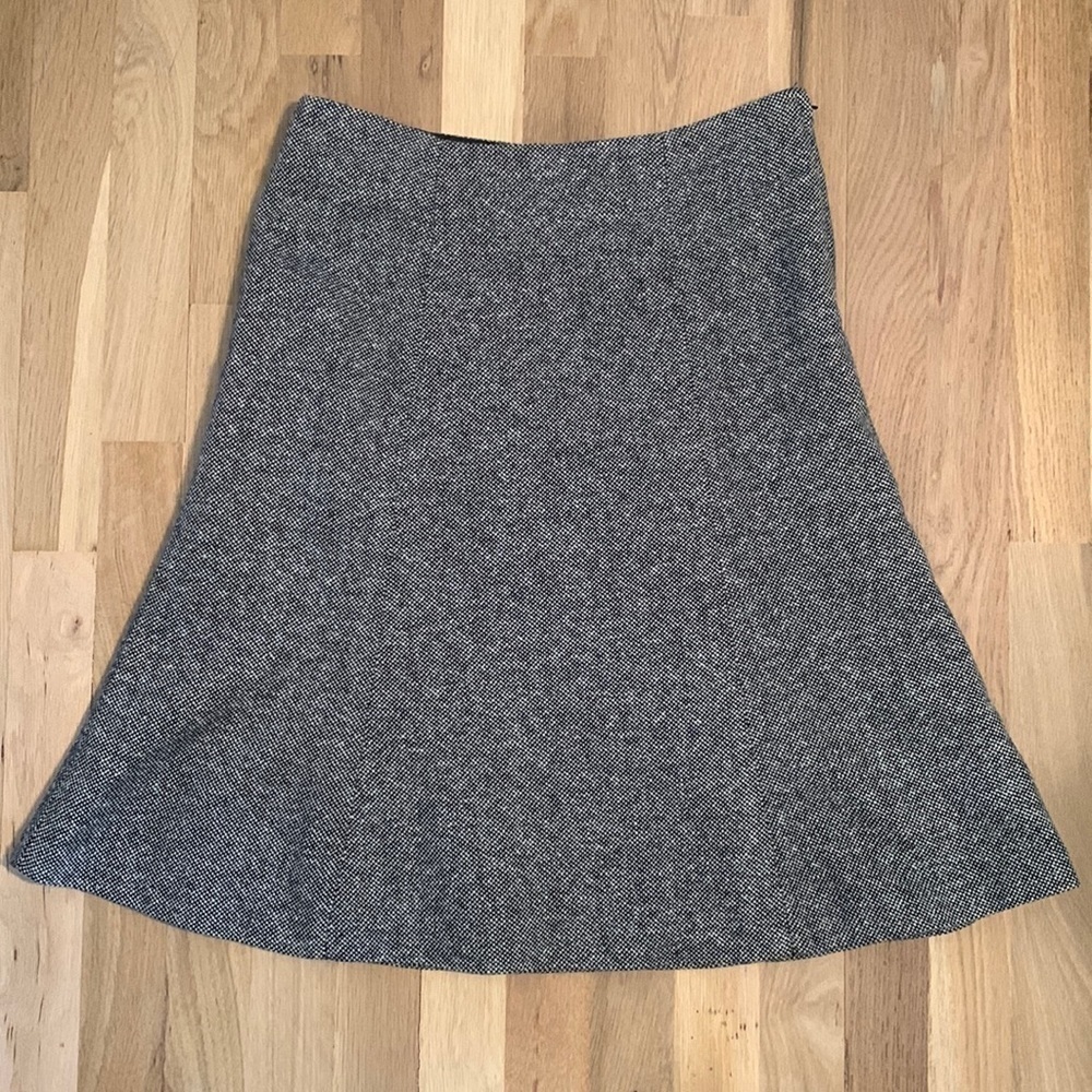 GAP black & white donegal tweed a-Line knee-Length lined skirt women’s 1